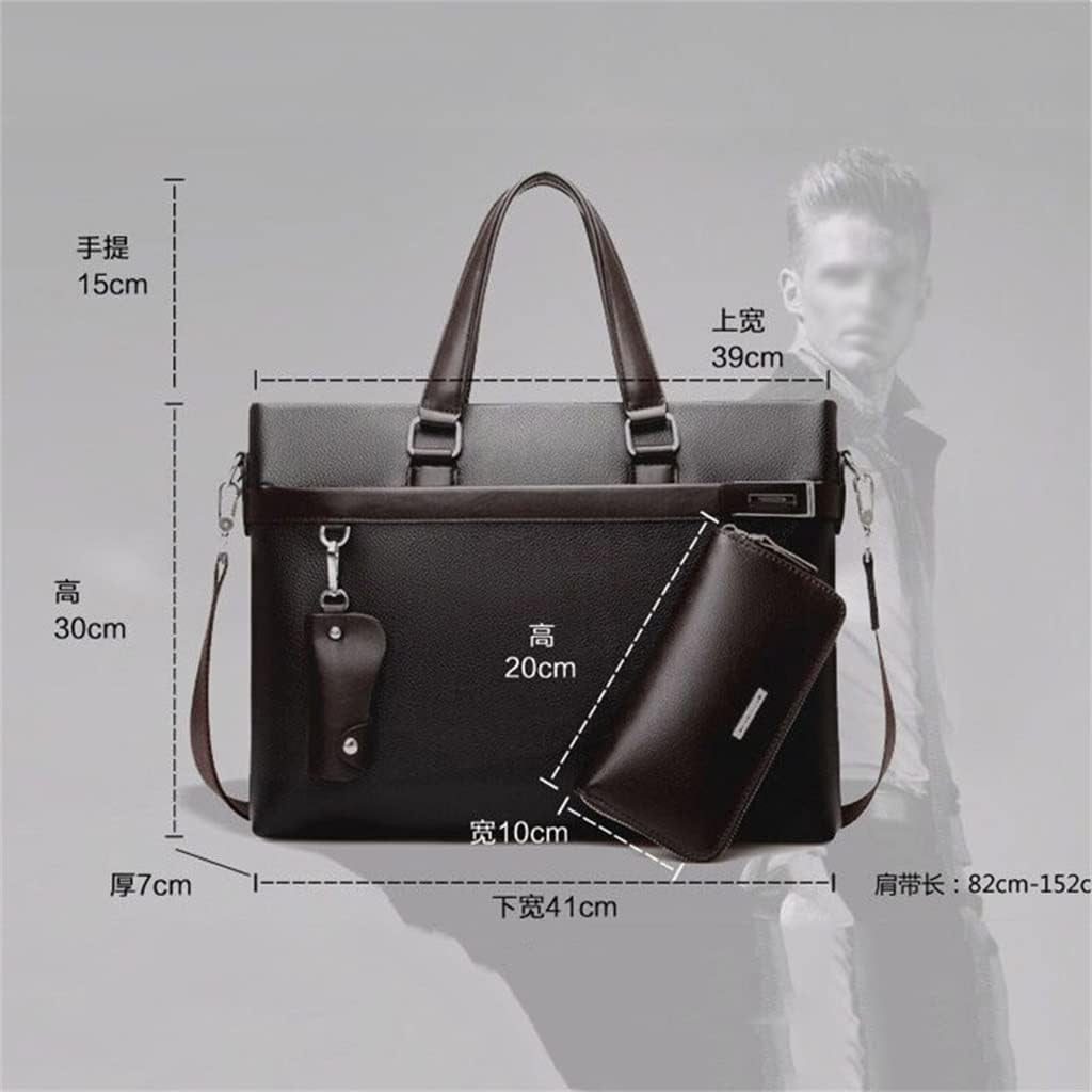 3pcs Set Men Briefcase Leather Male Business Office Bags Men's Briefcase Brown Laptop Briefcase - Image 2