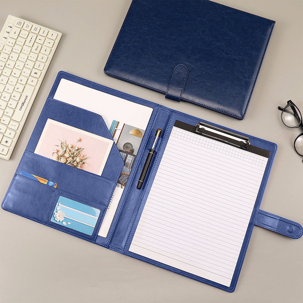 weibbin Leather Portfolio, A4 Document Folder Legal Pad Padfolio, Professional Writing Letter Notepad Clipboard Sleev...